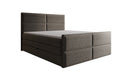 Lit boxspring Viola en tissu structuré avec espace de rangement
