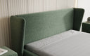 Lit rembourré design Rosalie en tissu texturé avec espace de rangement