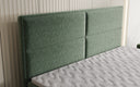 Lit boxspring Viola en tissu structuré avec espace de rangement
