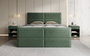 Lit boxspring Viola en tissu structuré avec espace de rangement