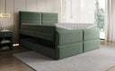 Lit boxspring Viola en tissu structuré avec espace de rangement