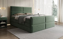 Lit boxspring Viola en tissu structuré avec espace de rangement