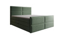 Lit boxspring Viola en tissu structuré avec espace de rangement