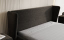 Lit rembourré design Rosalie en tissu texturé avec espace de rangement