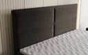 Lit boxspring Viola en tissu structuré avec espace de rangement