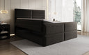 Lit boxspring Viola en tissu structuré avec espace de rangement