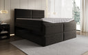 Lit boxspring Viola en tissu structuré avec espace de rangement