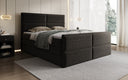 Lit boxspring Viola en tissu structuré avec espace de rangement