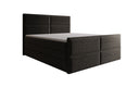 Lit boxspring Viola en tissu structuré avec espace de rangement