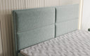 Lit boxspring Viola en tissu structuré avec espace de rangement
