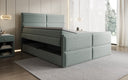 Lit boxspring Viola en tissu structuré avec espace de rangement