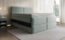 Lit boxspring Viola en tissu structuré avec espace de rangement
