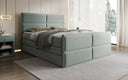 Lit boxspring Viola en tissu structuré avec espace de rangement
