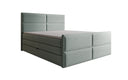 Lit boxspring Viola en tissu structuré avec espace de rangement