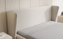 Lit rembourré design Rosalie en tissu texturé avec espace de rangement