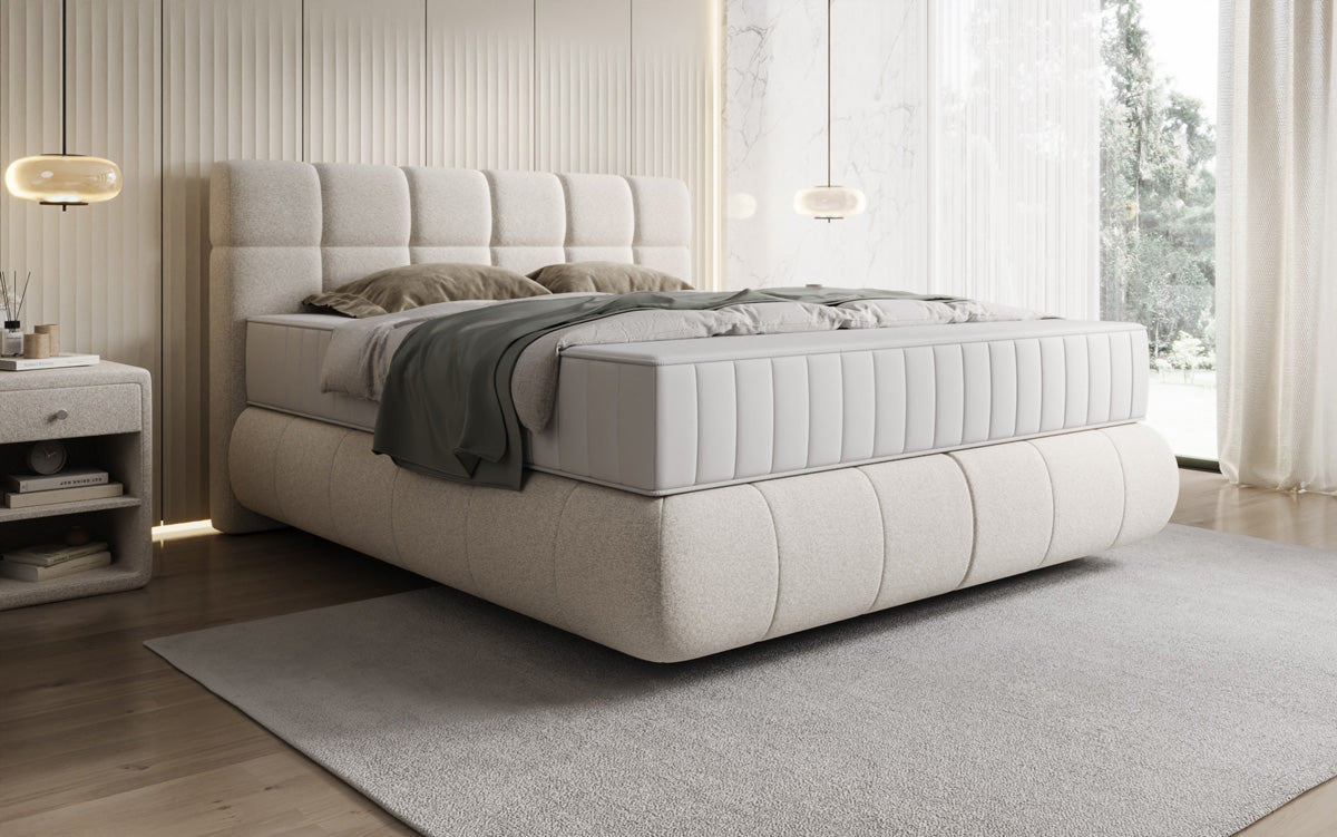 Boxspringbett Nala in Strukturstoff mit Schwebeoptik