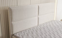 Lit boxspring Viola en tissu structuré avec espace de rangement