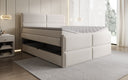 Lit boxspring Viola en tissu structuré avec espace de rangement