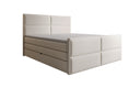 Lit boxspring Viola en tissu structuré avec espace de rangement