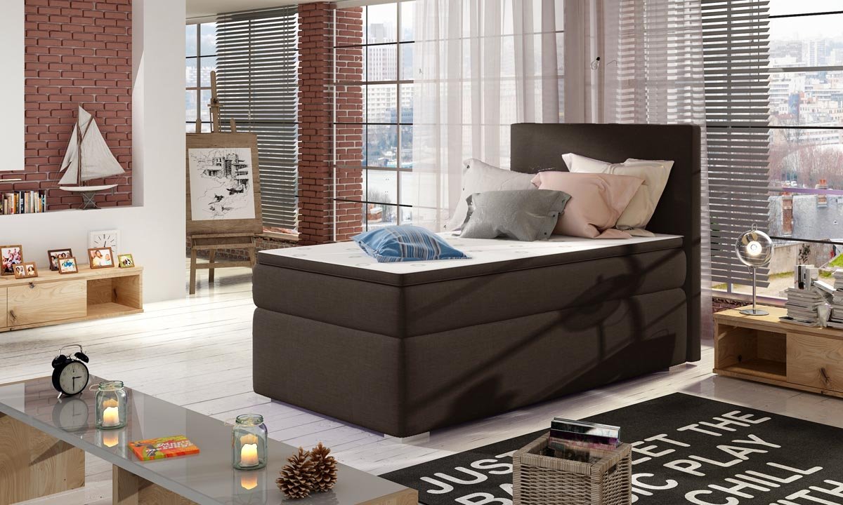 Lit boxspring Relio 90x200 avec espace de rangement
