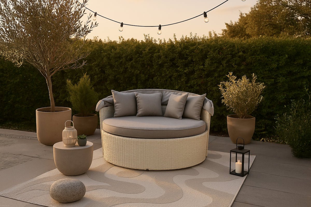 Sonnenliege Zelora- aus Kunsrattan inklusive Kissen