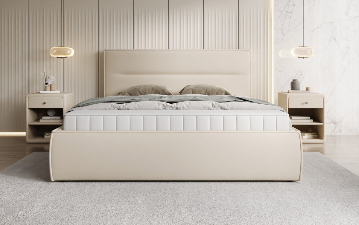 Designer gestoffeerd bed Merry Stof met opbergruimte