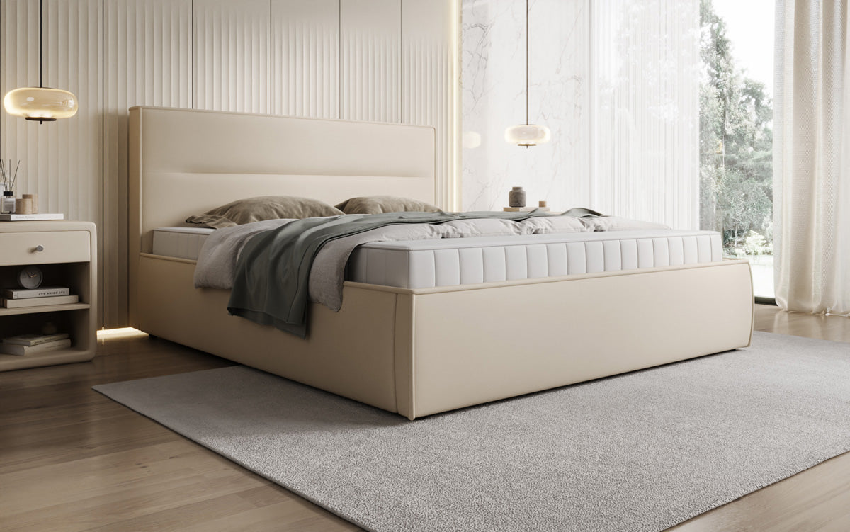 Designer gestoffeerd bed Merry Stof met opbergruimte