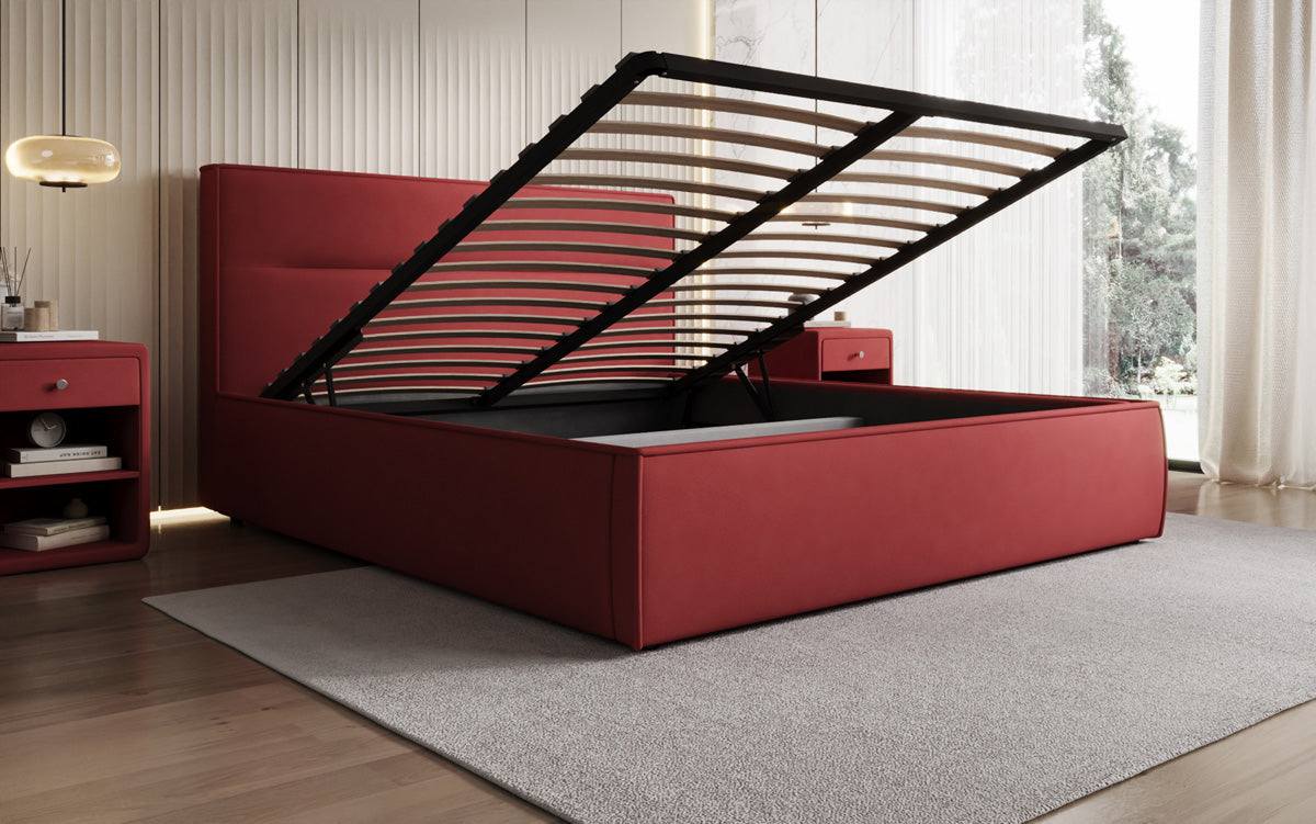 Designer gestoffeerd bed Merry Stof met opbergruimte