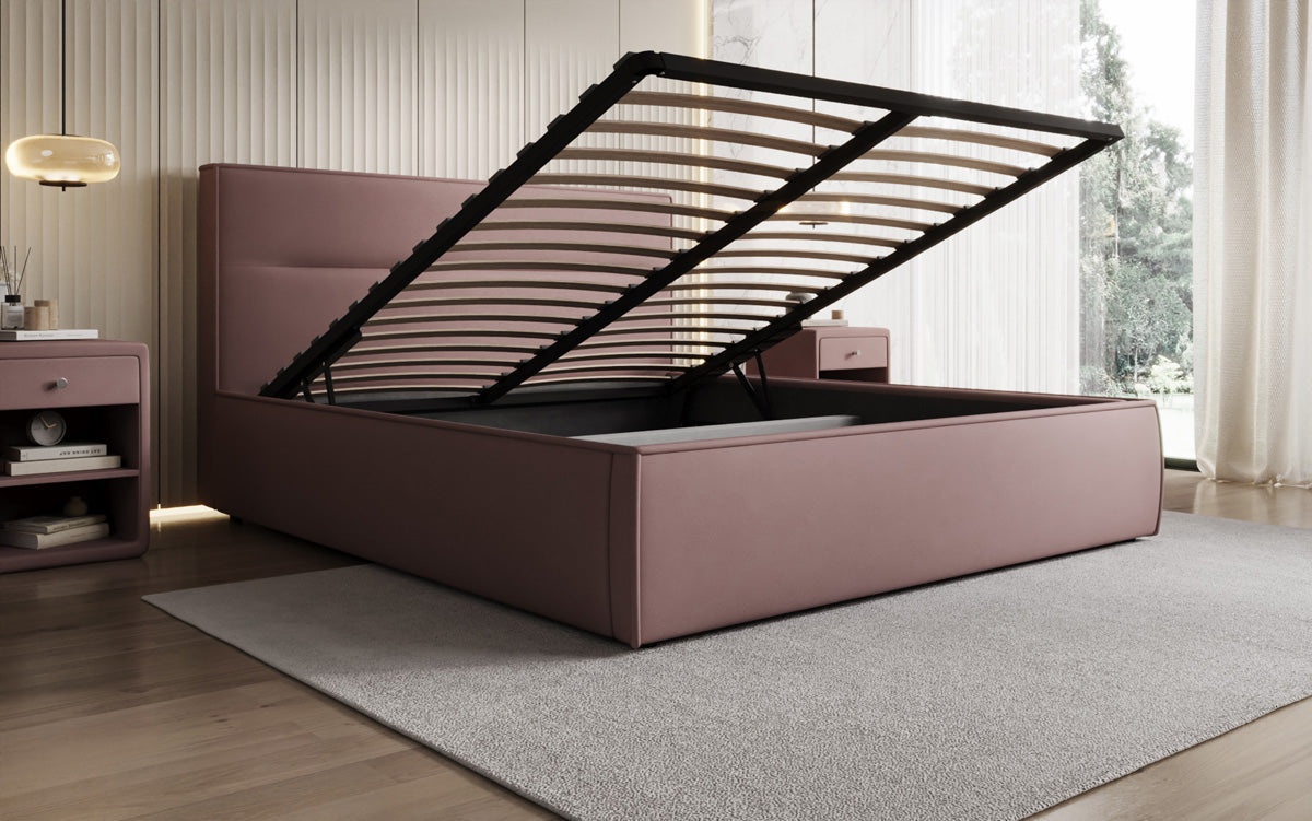 Designer gestoffeerd bed Merry Stof met opbergruimte