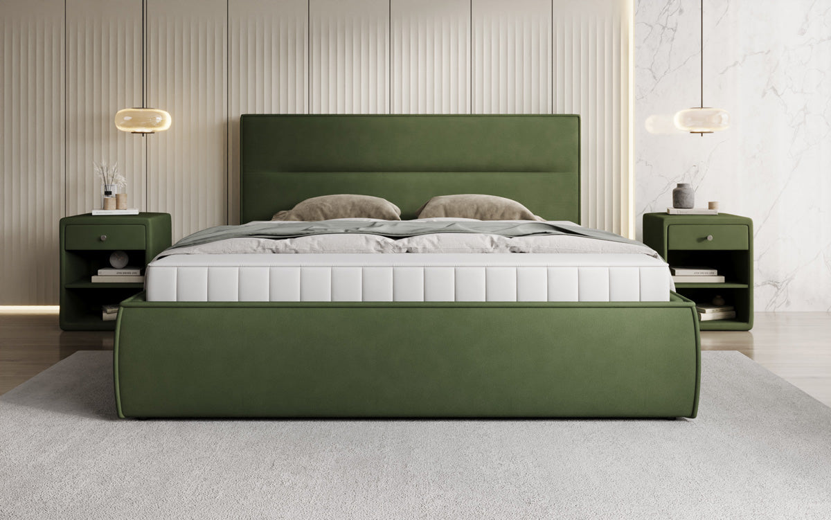 Designer gestoffeerd bed Merry Stof met opbergruimte
