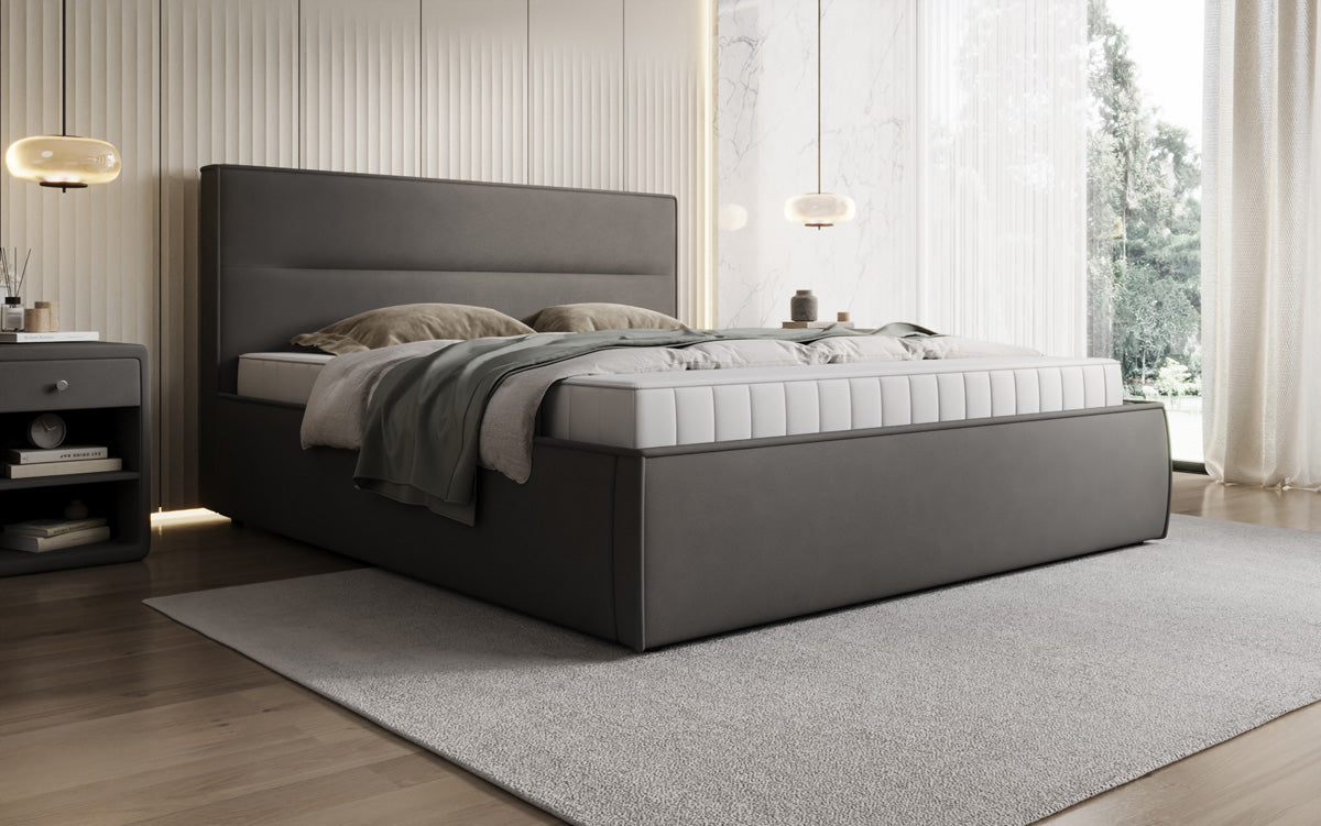 Designer gestoffeerd bed Merry Stof met opbergruimte