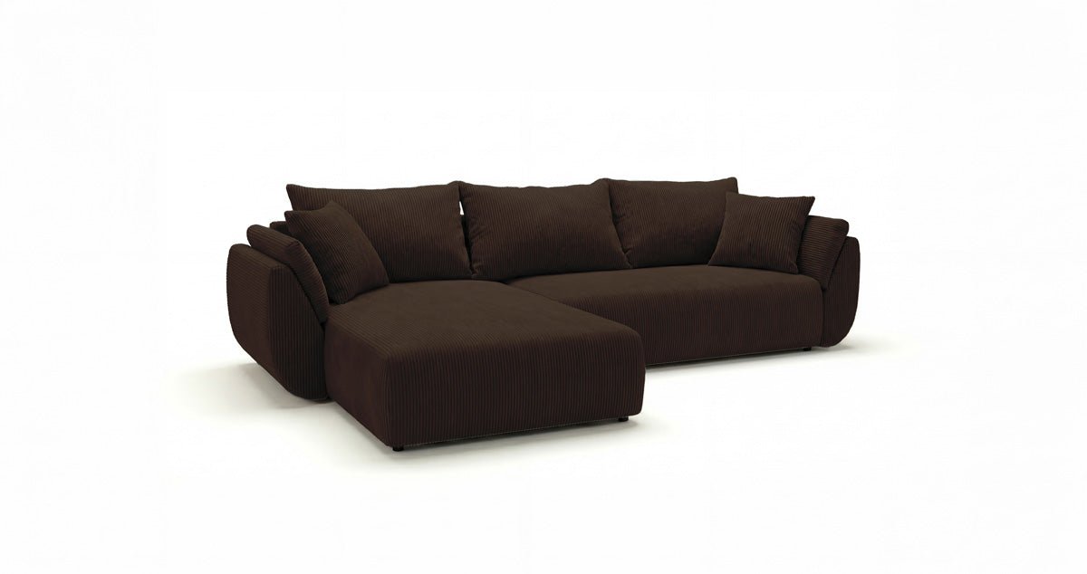 Canapé design Lenoa L avec fonction couchage et pliante en Côtelé