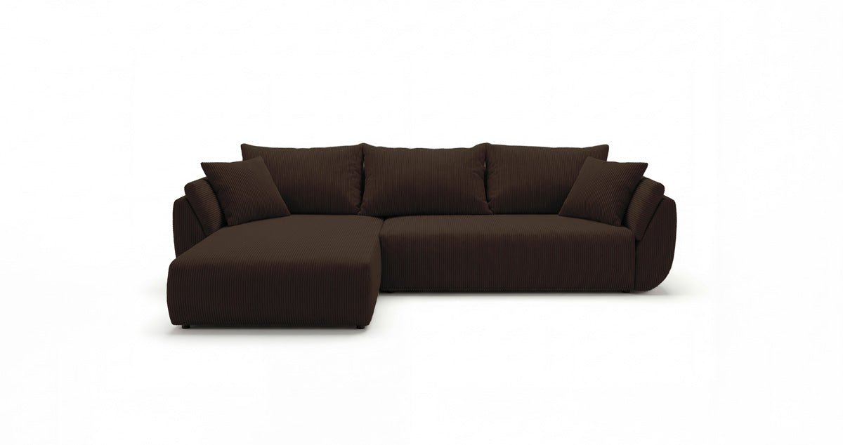 Canapé design Lenoa L avec fonction couchage et pliante en Côtelé