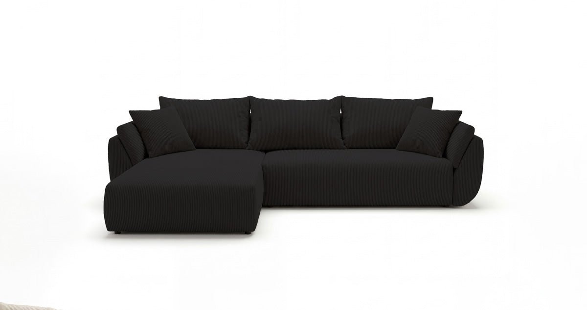 Canapé design Lenoa L avec fonction couchage et pliante en Côtelé