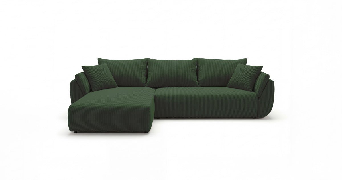 Canapé design Lenoa L avec fonction couchage et pliante en Côtelé