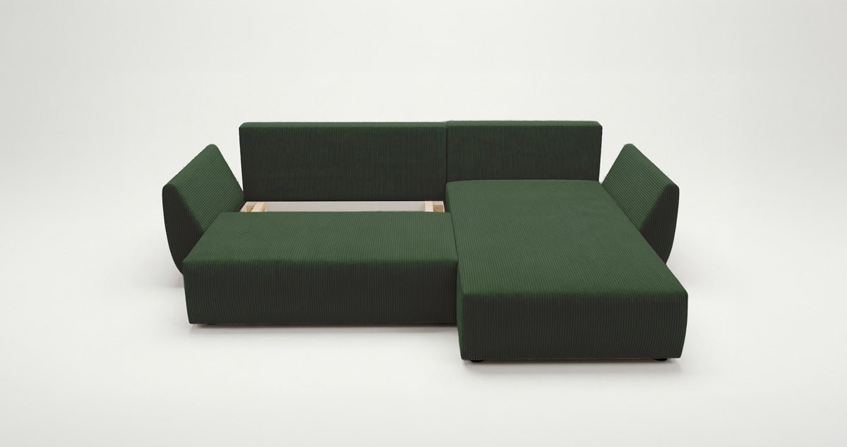 Canapé design Lenoa L avec fonction couchage et pliante en Côtelé