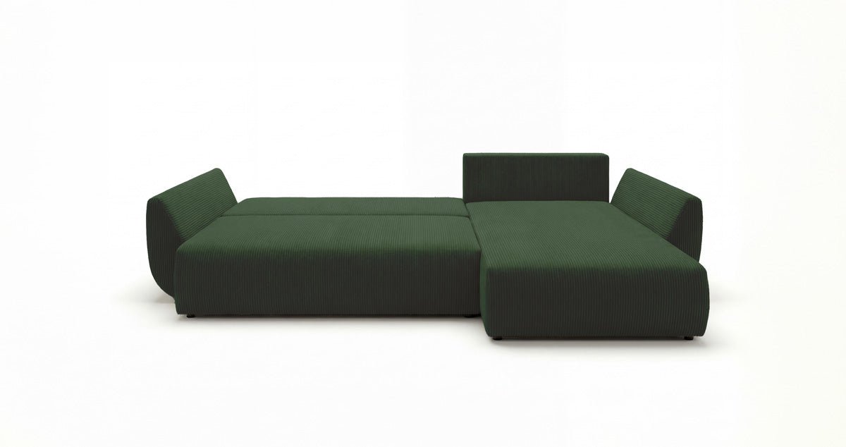 Canapé design Lenoa L avec fonction couchage et pliante en Côtelé