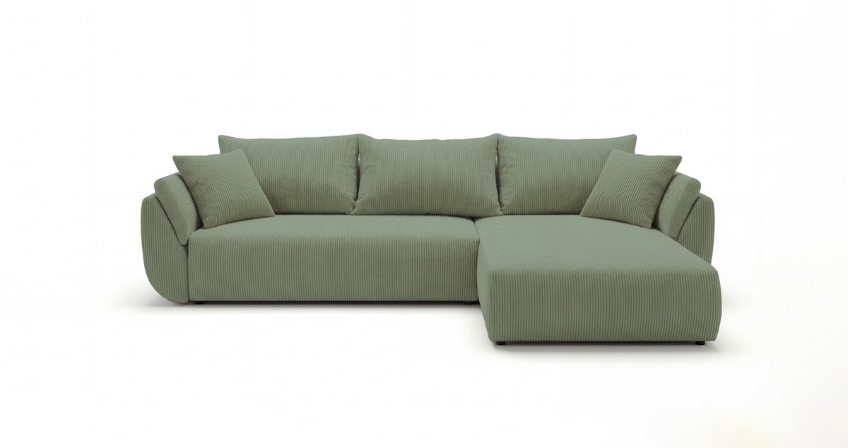 Canapé design Lenoa L avec fonction couchage et pliante en Côtelé
