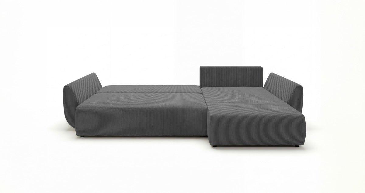 Canapé design Lenoa L avec fonction couchage et pliante en Côtelé