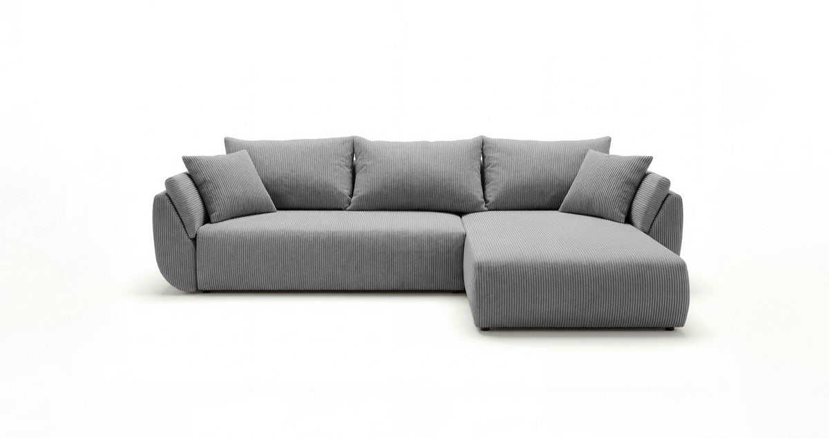 Canapé design Lenoa L avec fonction couchage et pliante en Côtelé
