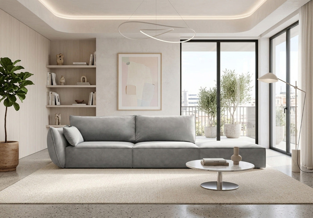 Designerbank chaise longue Nuvola in Fluweel