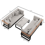 Vayla – 2 Zweisitzer & Tisch aus schwarzem Aluminium | Aevora™ Kollektion