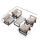 Vayla – 4 Loungesessel & Tisch aus schwarzem Aluminium | Aevora™ Kollektion