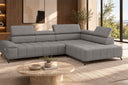 Ecksofa Volo in Chenille Grau, Ottomane rechts – Ansicht 2