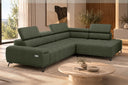 Ecksofa Volo in Chenille Grün, Ottomane rechts – Ansicht 4