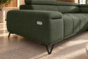 Ecksofa Volo in Chenille Grün, Ottomane rechts – Ansicht 5