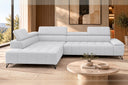 Ecksofa Volo in Chenille Hellgrau, Ottomane links – Ansicht 3