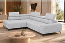 Ecksofa Volo in Chenille Hellgrau, Ottomane links – Ansicht 4