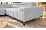 Ecksofa Volo in Chenille Hellgrau, Ottomane links – Ansicht 5