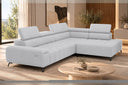 Ecksofa Volo in Chenille Hellgrau, Ottomane rechts – Ansicht 4